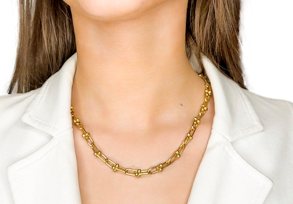 Geometric Stainless Steel PVD Cloating Necklace